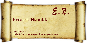 Ernszt Nanett névjegykártya